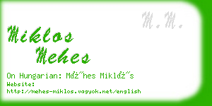 miklos mehes business card